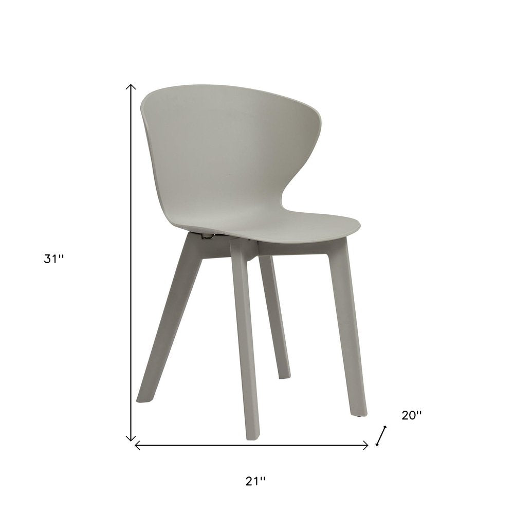 Set of Four Gray Heavy Duty Plastic Dining Side Chairs