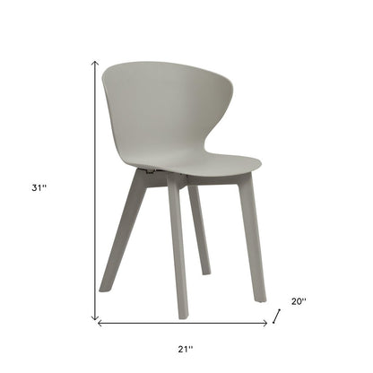 Set of Four Gray Heavy Duty Plastic Dining Side Chairs