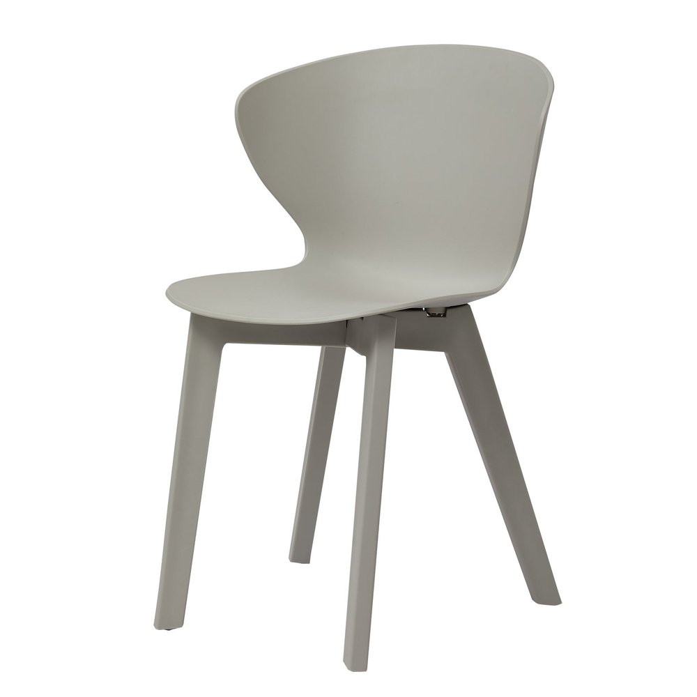 Set of Four Gray Heavy Duty Plastic Dining Side Chairs