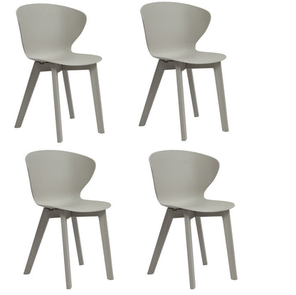 Set of Four Gray Heavy Duty Plastic Dining Side Chairs