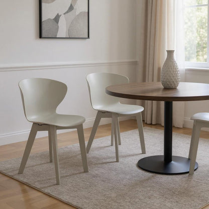 Set of Four Gray Heavy Duty Plastic Dining Side Chairs
