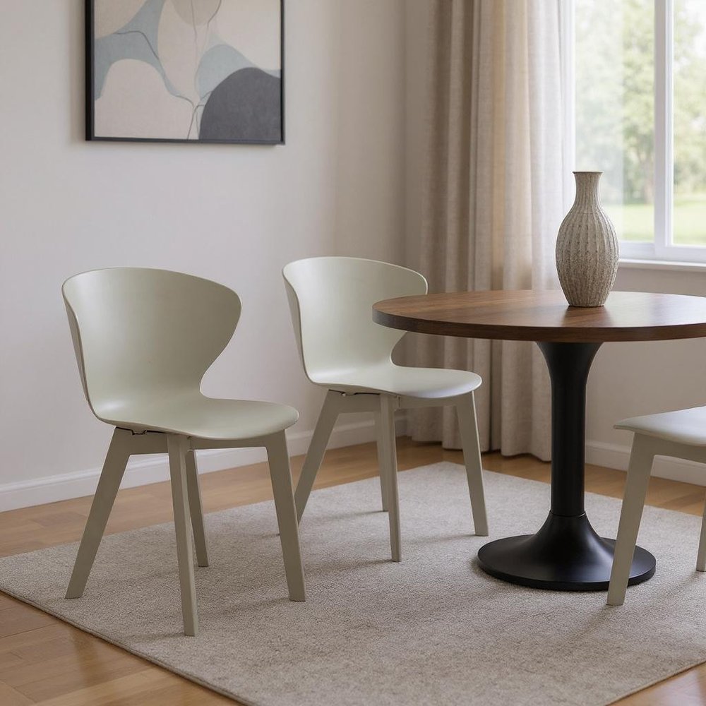 Set of Four Gray Heavy Duty Plastic Dining Side Chairs
