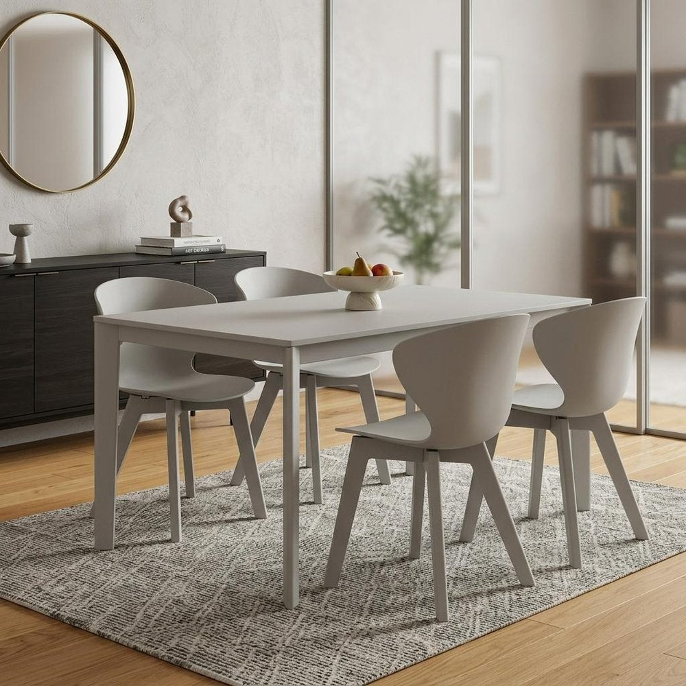 Set of Four Gray Heavy Duty Plastic Dining Side Chairs