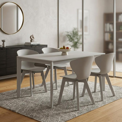 Set of Four Gray Heavy Duty Plastic Dining Side Chairs