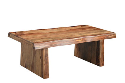 Set of Two Brown Solid Wood Sled Furniture Set