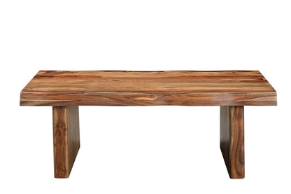 Set of Two Brown Solid Wood Sled Furniture Set