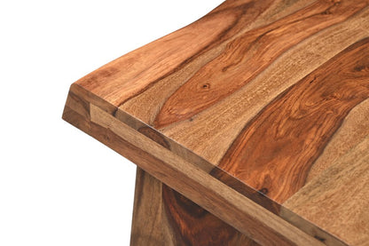 Set of Two Brown Solid Wood Sled Furniture Set