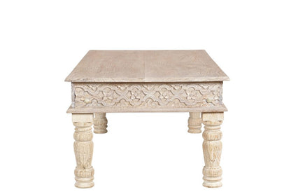 Set Of Two Natural Solid Wood Distressed Coffee Table