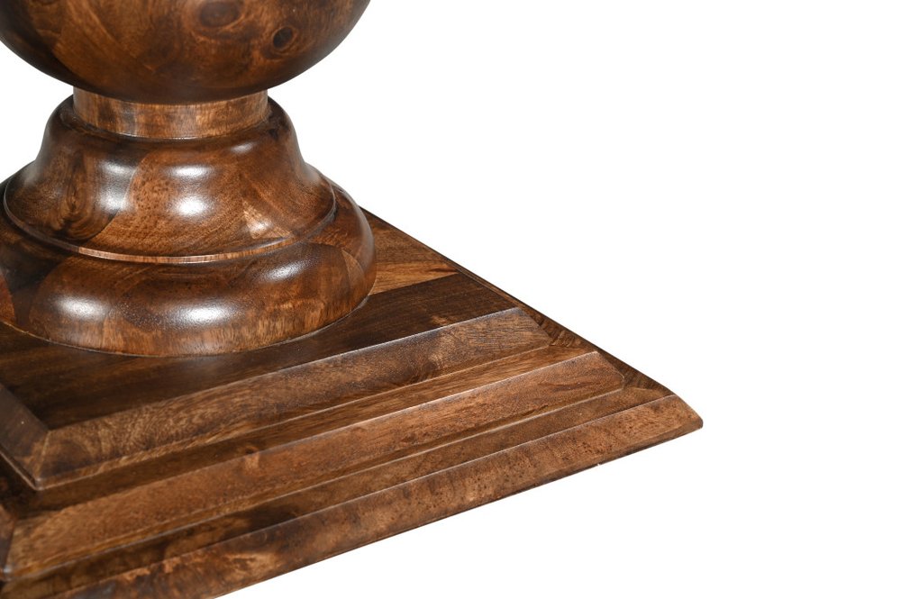75" Dark Brown Wood Double Pedestal Base Dining Table