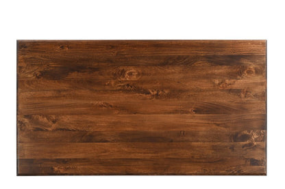 75" Dark Brown Wood Double Pedestal Base Dining Table