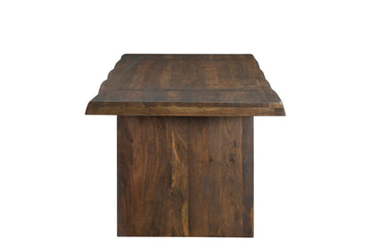 75" Dark Brown Solid Wood Live Edge Dining Table