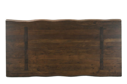 86" Dark Brown Wood Live Edge Dining Table