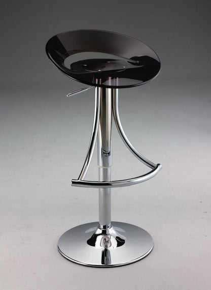Black And Silver Heavy Duty Plastic And Metal Low Back Adjustable Height Bar Chair