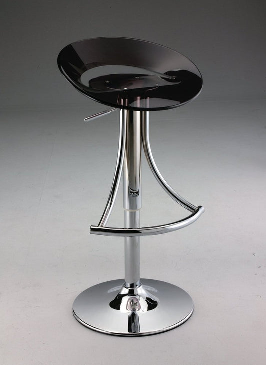 Black And Silver Heavy Duty Plastic And Metal Low Back Adjustable Height Bar Chair