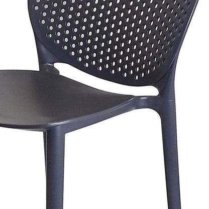 Set of Four 30" Dark Gray Heavy Duty Plastic Low Back Bar Height Bar Chairs