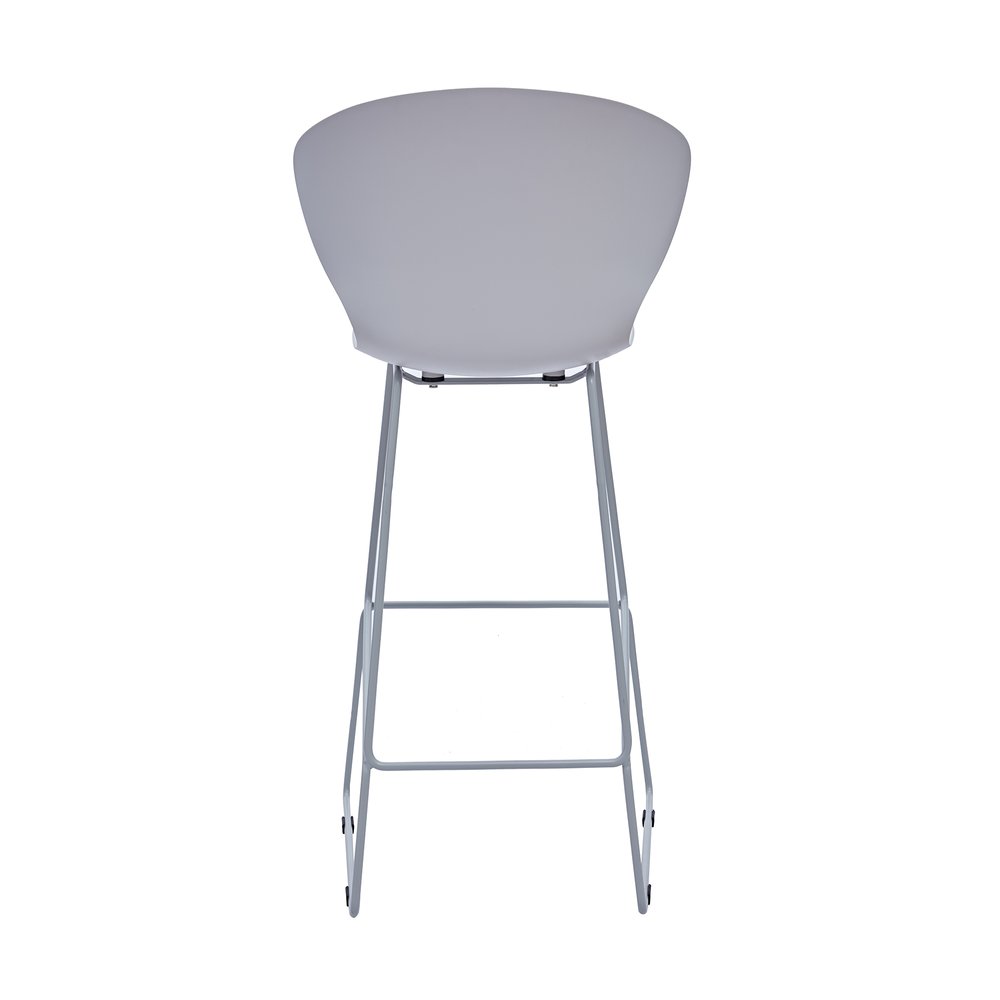 Set of Two 30" Gray Heavy Duty Plastic And Metal Low Back Bar Height Bar Chairs
