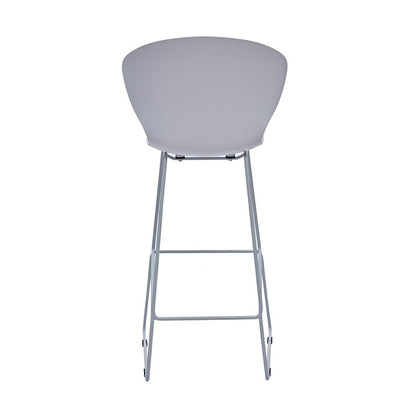 Set of Two 30" Gray Heavy Duty Plastic And Metal Low Back Bar Height Bar Chairs