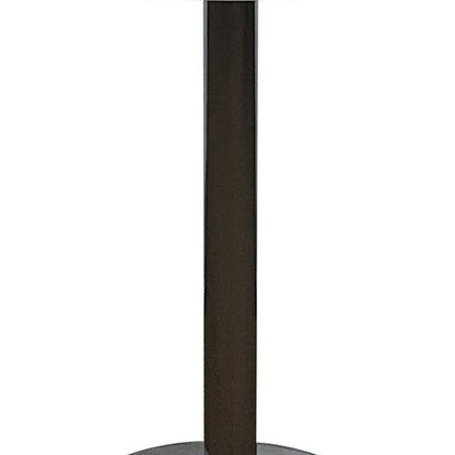 36" White and Silver Wood and Metal Pedestal Base Round Top Dining Table