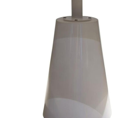 36" White Wood and Metal Pedestal Base Round Top Dining Table