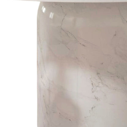 60" Gray and White Marble Pedestal Base Round Top Dining Table