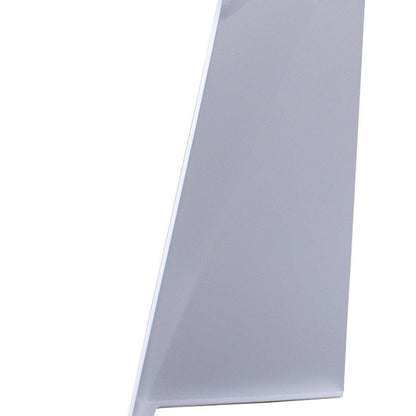 63" White Ceramic and Metal Self-Storing Leaf Pedestal Base Extendable Dining Table