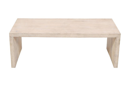 Three Piece Natural Solid Wood Distressed Sled Coffee And End Tables Set