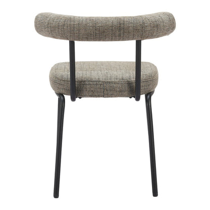 Set of Two Green and Black Upholstered Chenille Open Back Dining Side Chairs