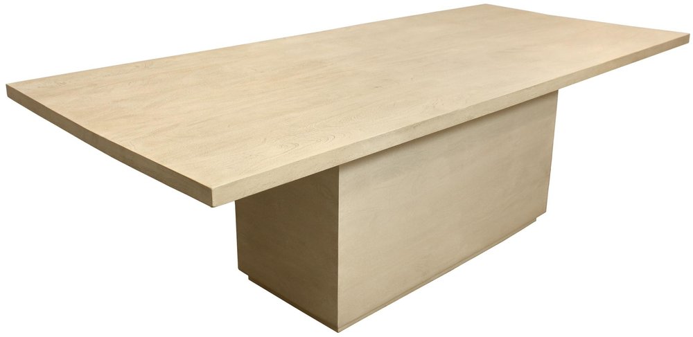 84" Natural Solid Wood Pedestal Base Dining Table