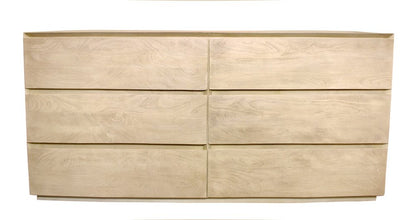 72" Natural Solid Wood Six Drawer Double Dresser