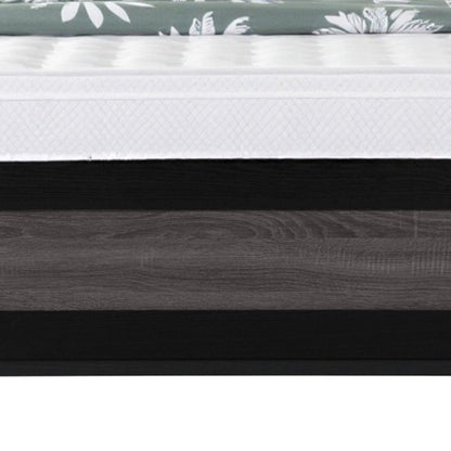 Black And Gray Inlaid Panels Full Bed Frame