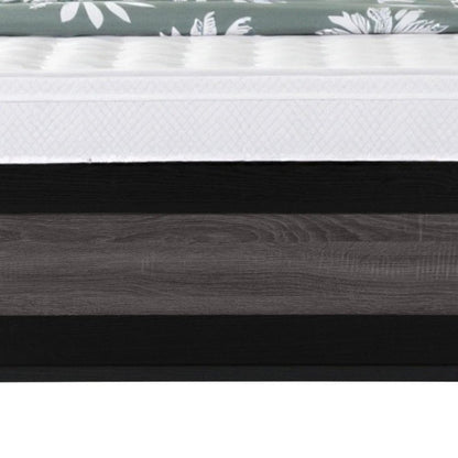 Black And Gray Inlaid Panels Full Bed Frame