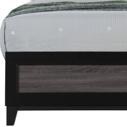 Black And Gray Inlaid Panels Full Bed Frame
