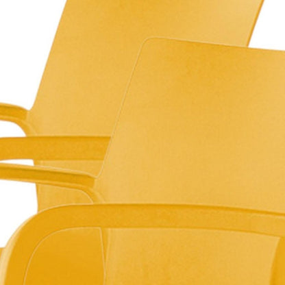 Set of Two Gold Heavy Duty Plastic Outdoor Stacking Dining Chairs