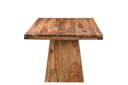 75" Brown Wood Pedestal Base Dining Table