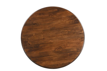 48" Brown Solid Wood Pedestal Base Round Top Dining Table