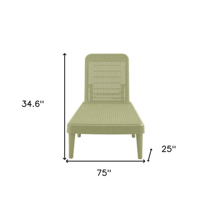 75" Sage Heavy Duty Plastic Outdoor Stacking Chaise Lounge