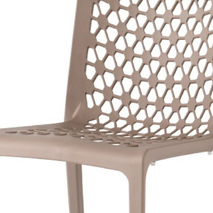 Set of Two Gray Heavy Duty Plastic Outdoor Stacking Dining Chairs