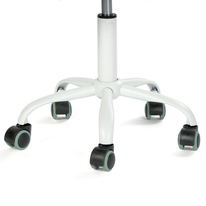 Teal and White Adjustable Height Swivel Rolling Office Chair