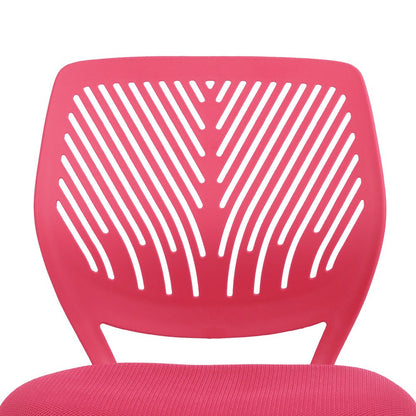 Pink and White Adjustable Height Swivel Rolling Office Chair