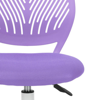 Pink and White Adjustable Height Swivel Rolling Office Chair