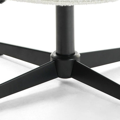 Off White and Black Boucle Adjustable Height Swivel Executive Office Chair