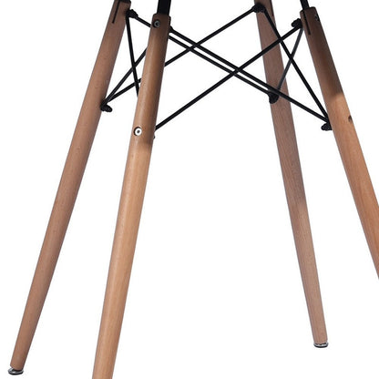 32" Black and Natural Wood Round Top Dining Table