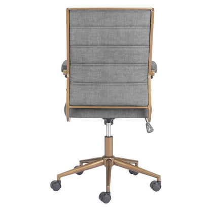 Gray and Bronze Adjustable Height Swivel Rolling Office Chair