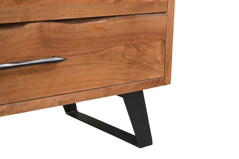 36" Natural Live Edge Solid Wood Six Drawer Dresser