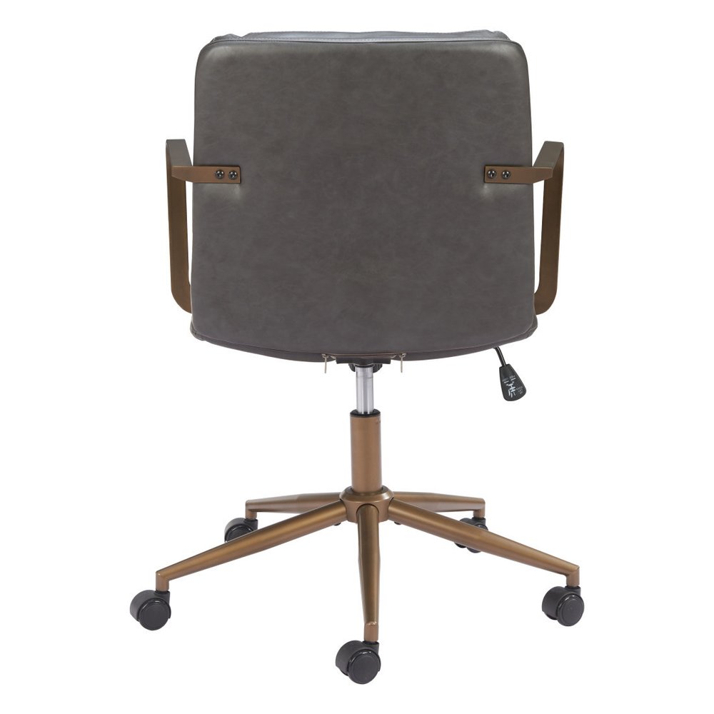 Dark Gray and Bronze Adjustable Height Swivel Rolling Office Chair
