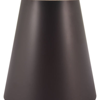 48" Beige and Black Wood and Steel Faux Terrazzo Round Top Dining Table