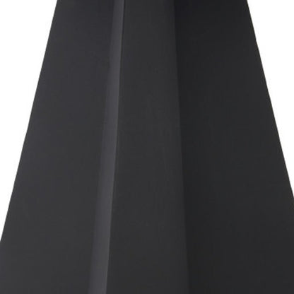 48" White and Black Sintered Stone and Steel Pedestal Base Round Dining Table