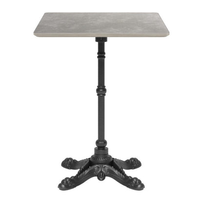 24" Gray and Black Wood And Aluminum Indoor Outdoor Pedestal Base Round Top Dining Table