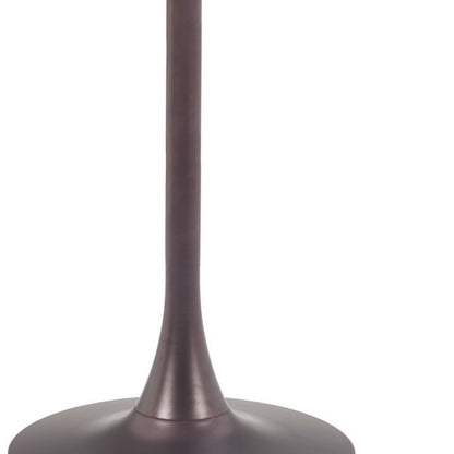 24" Black Wood and Steel Faux Terrazzo Pedestal Base Square Dining Table