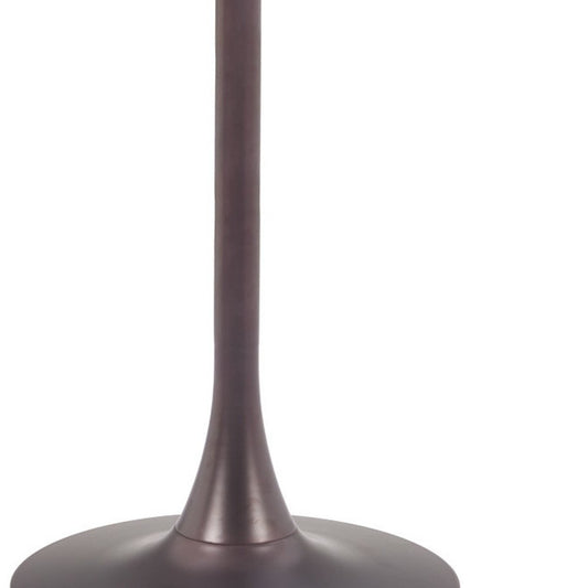 24" Black Wood and Steel Faux Terrazzo Pedestal Base Square Dining Table